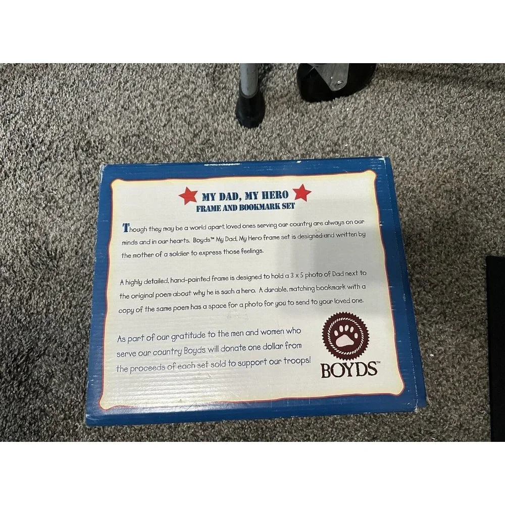BOYDS BEARS RESIN MY DAD MY HERO FRAME RESIN PATRIOTIC 27328